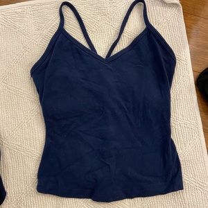 Navy blue workout tank with built in bra!